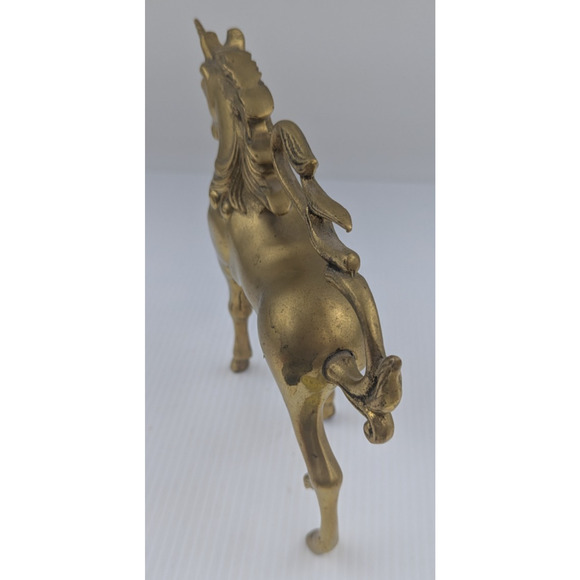 Vintage Solid Brass Mythical Unicorn Figurine Statue 3+ lbs. - Picture 5 of 11